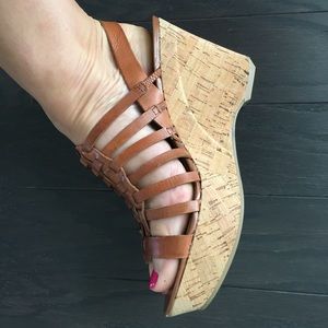 Marc Fisher cork wedged sandals